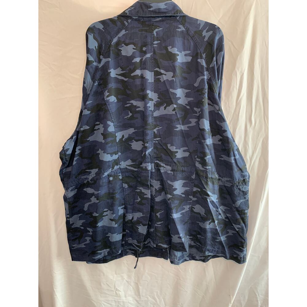 Lane Bryant Camouflage Jacket Top Camo Snap Lyocell Size 26/28 Cinch Waist - Picture 4 of 5